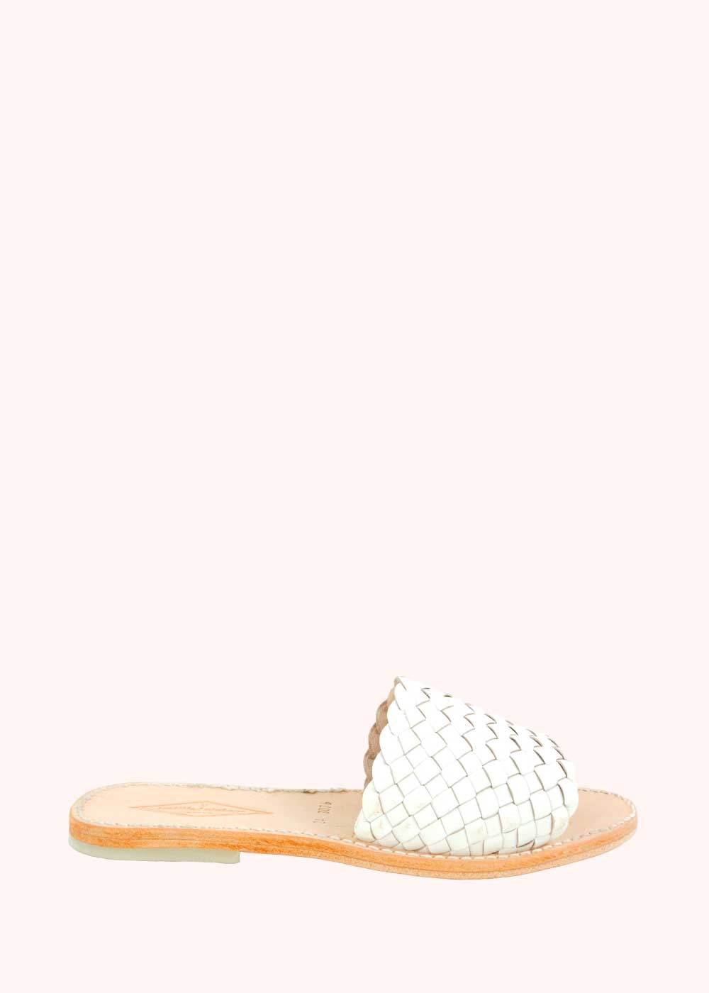 sandalia tejida blanco